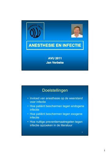 Infectie, contaminatie en anesthesie