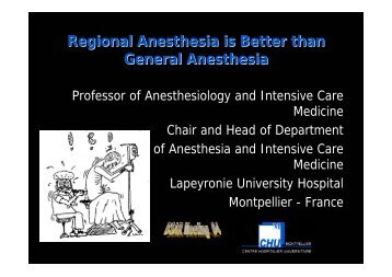 Regional Anesthesia is Better than General Anesthesia