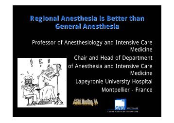 Regional Anesthesia is Better than General Anesthesia