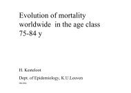Evolution of mortality worldwide in the age class 75-84 y