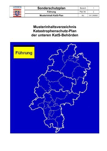 Musterinhaltsverzeichnis Katastrophenschutz-Plan der ... - Sardog