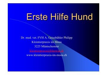 Dr. med. vet. FVH A. GeissbÃ¼hler Philipp Kleintierpraxis im ... - Sardog