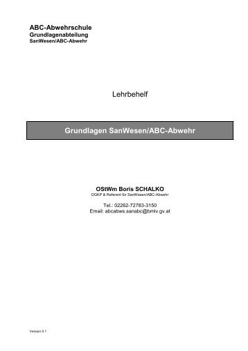 Grundlagen SanWesen/ABC-Abwehr - Sardog
