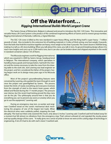 Rigging International Builds World Largest Crane - Sarens