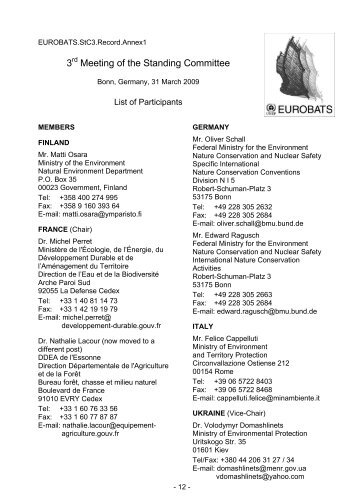 3 Meeting of the Standing Committee - Eurobats