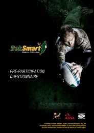 BokSmart – Preparticipation screening questionnaire - SA Rugby