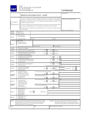 Medical information form - medif - SAS
