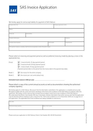 Application form - SAS