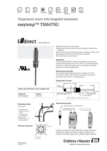 Easytemp Tsm470g Endress Hauser