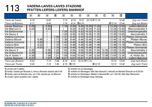 113 VADENA-LAIVES-LAIVES STAZIONE PFATTEN ... - sasa