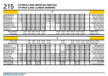 215 CITYBUS LANA (MONTAG-FREITAG) CITYBUS LANA ... - sasa