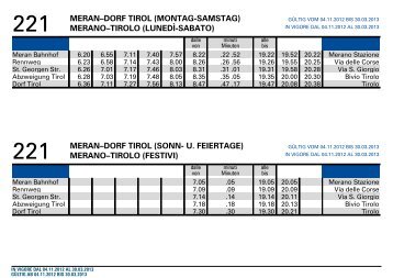 221 MERAN–DORF TIROL (MONTAG-SAMSTAG) MERANO ... - sasa