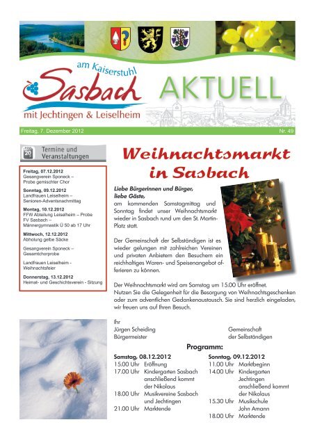 Weihnachtsmarkt in Sasbach - Sasbach am Kaiserstuhl