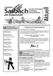 Einladung zum Neujahrsempfang - Sasbach am Kaiserstuhl