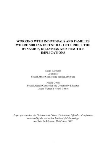 working with individuals and families where sibling incest has ...