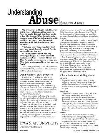 Understanding Abuse - Sibling Abuse Survivors' Information ...
