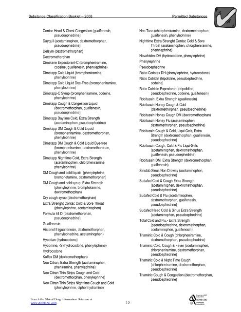 2008 Substance Classification Booklet - SIRC