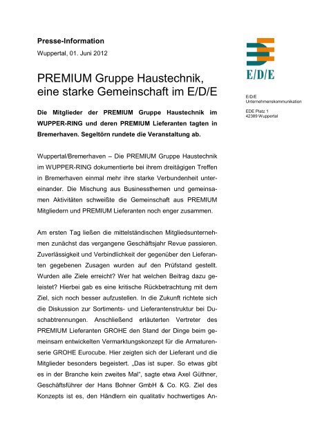 PREMIUM Gruppe Haustechnik, eine starke Gemeinschaft im E