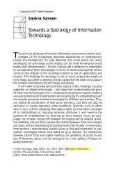 Towards a Sociology of Information Technology - Saskia Sassen