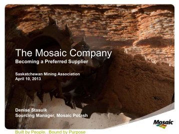 The Mosaic Company - Saskatchewan Mining Association