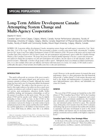 Long-Term Athlete Development Canada ... - Sask Sport Inc.