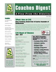 CAS News Fall08.pmd - Sask Sport Inc.