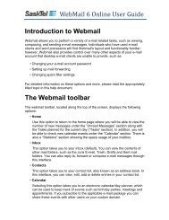 WebMail 6 Online User Guide Introduction to Webmail The ... - SaskTel