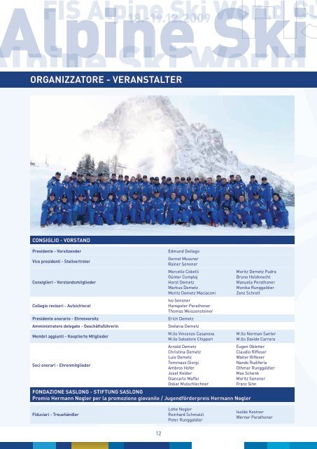 ORGANIZZATORE - VERANSTALTER - Saslong