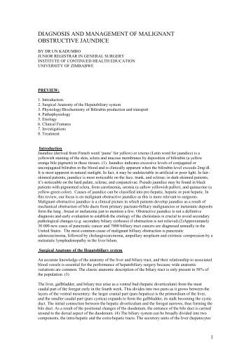 MANAGEMENT OF MALIGNANT OBSTRUCTIVE JAUNDICE - SASSiT