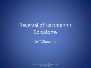 Reversal of Hartmann's Colostomy - SASSiT