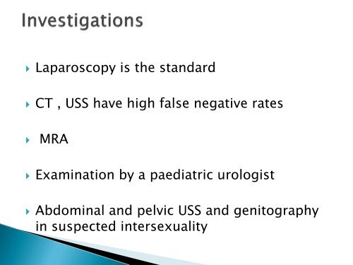 Management and classification of Undescended Testis - SASSiT