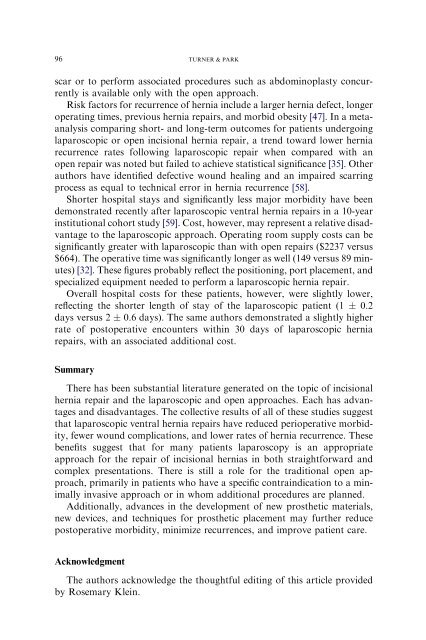 Laparoscopic Repair of Ventral Incisional Hernias: Pros ... - SASSiT