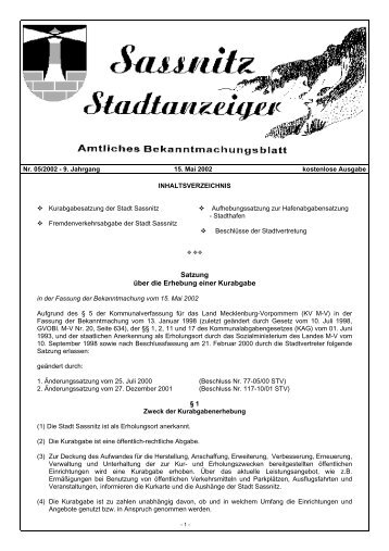 Stadtanzeiger Nr. 05/2002 - Sassnitz