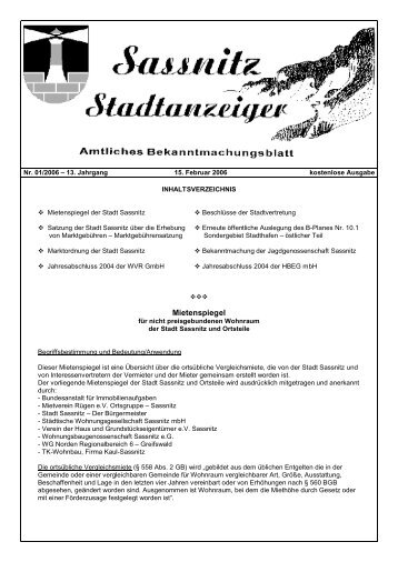 Stadtanzeiger Nr. 01/2006 - Sassnitz