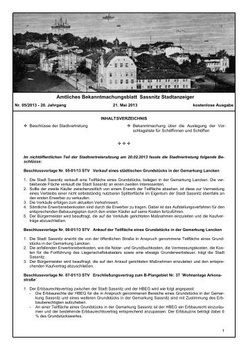 Stadtanzeiger Nr. 05/2013 - Sassnitz
