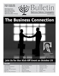 October 11 Bulletin - Baltimore Hebrew Congregation