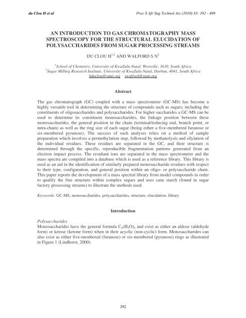 An introduction to gas chromatography mass spectroscopy ... - sasta