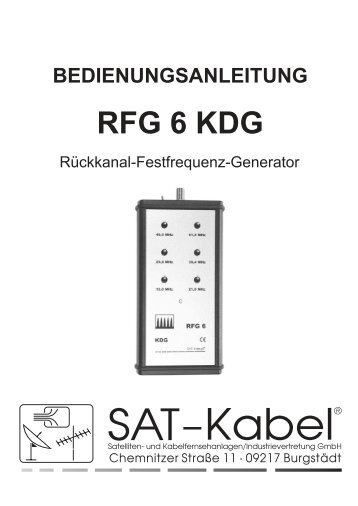rfg 6 kdg bedienungsanleitung - SAT-Kabel GmbH