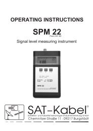 Operating scheme SPM 22 - SAT-Kabel GmbH