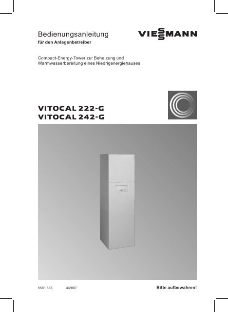 Vitocal 222-G Bedienungsanleitung - SATAG