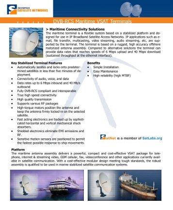 Maritime Terminal Data Sheet [PDF (136 KB) - Satcom Services