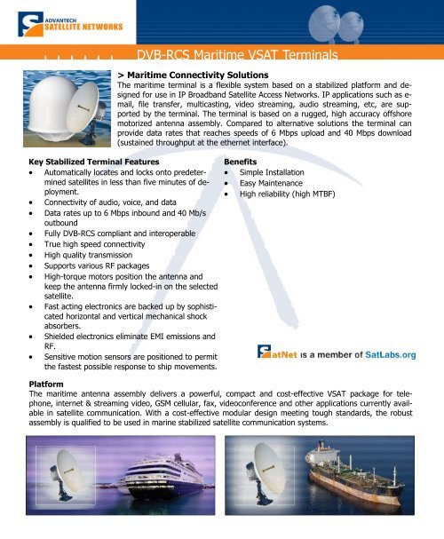 Maritime Terminal Data Sheet [PDF (136 KB) - Satcom Services