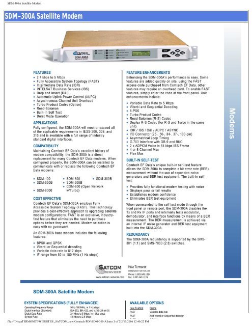 SDM-300A Satellite Modem - Satcom Services