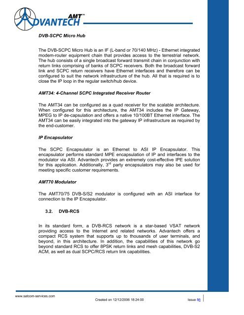 Solutions for Satellite IP Data Transmission - Satcom Services