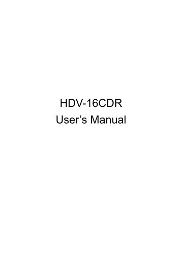 HDV-16CDR User's Manual - SATEC