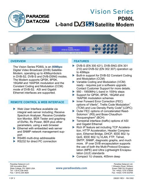 PD80L L-Band Satellite Modem - Satcom Services