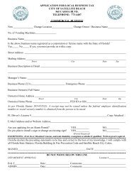 Application for Local Business Tax Receipt - The City of Satellite ...