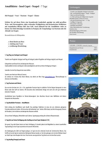 AmalfikÃ¼ste - Insel Capri - Neapel - Heideker Reisen