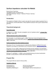 Surface impedance calculator for Matlab - Acoustics