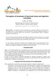 Perception of tonalness of tyre/road noise and objective ... - Acoustics